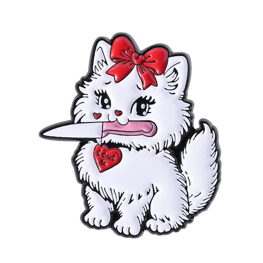 Gatito coquette con cuchillo